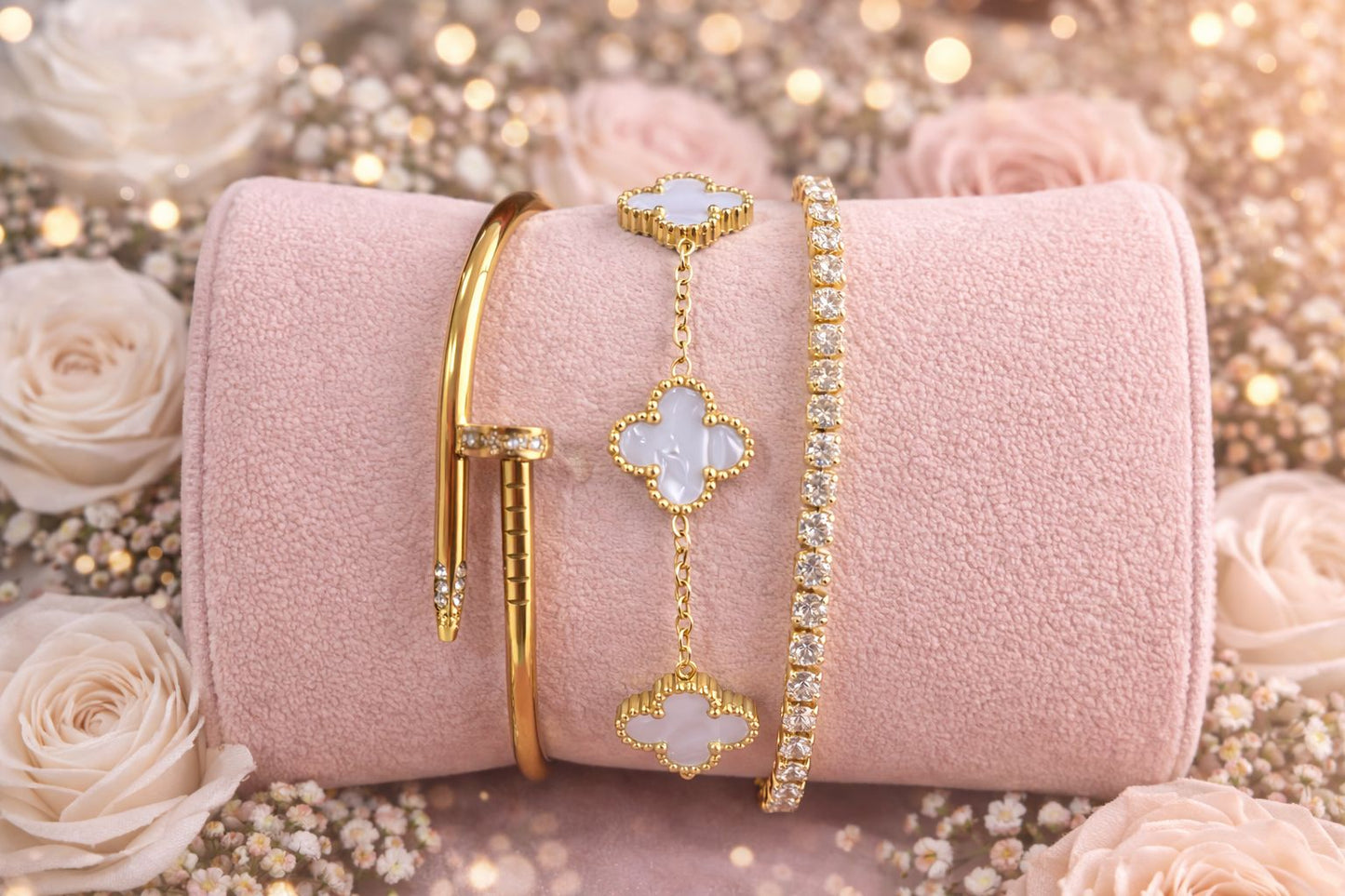 💎 Coffret "Éclat & Trèfle" : Le Trio de Bracelets Irrésistible