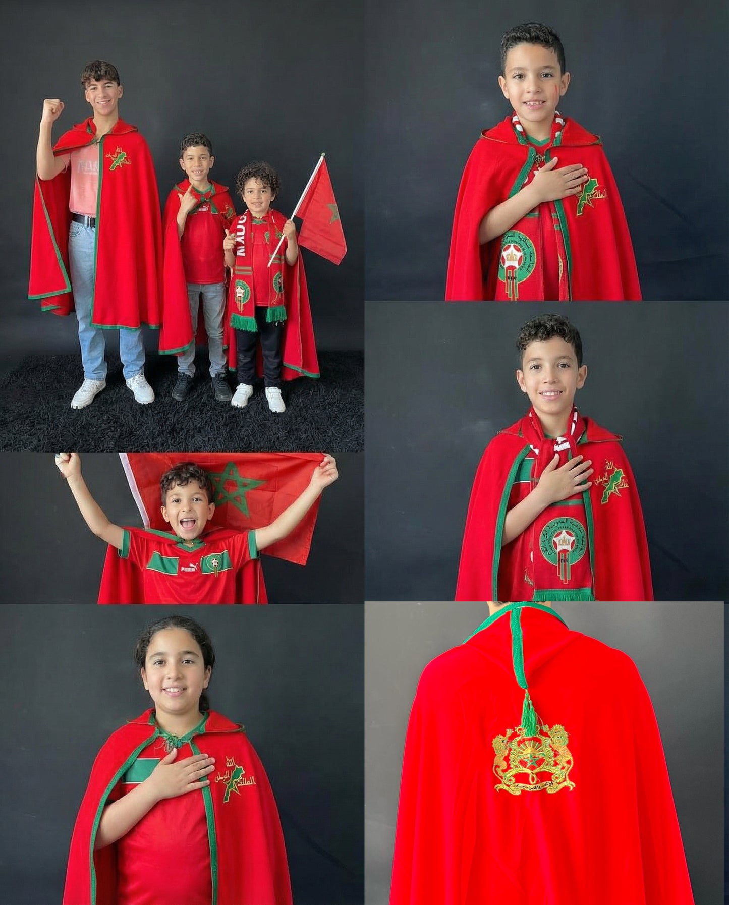 🇲🇦 Capes Enfants : Royale Premium – Édition Maroc Traditionnel Brodée 3 à 14 Ans 🇲🇦