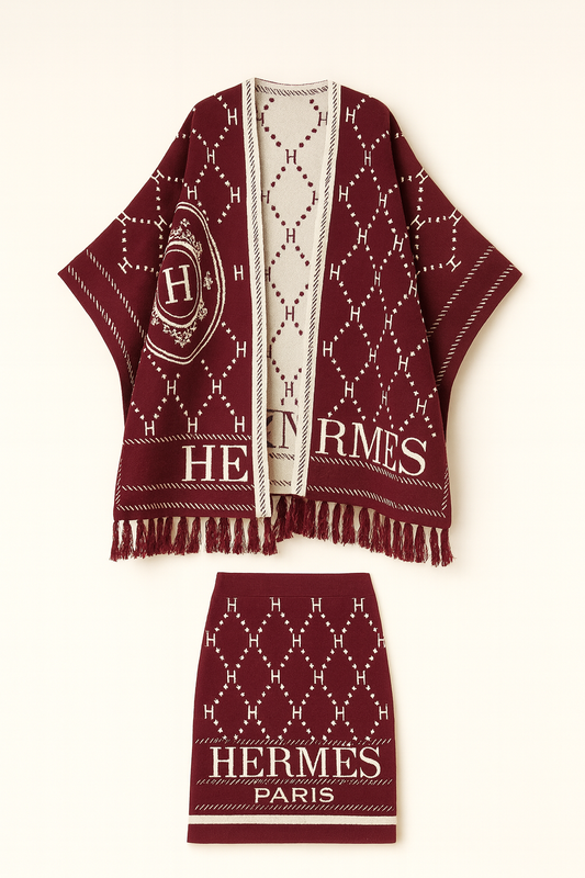 Cape Longue Hiver Motif Hermès