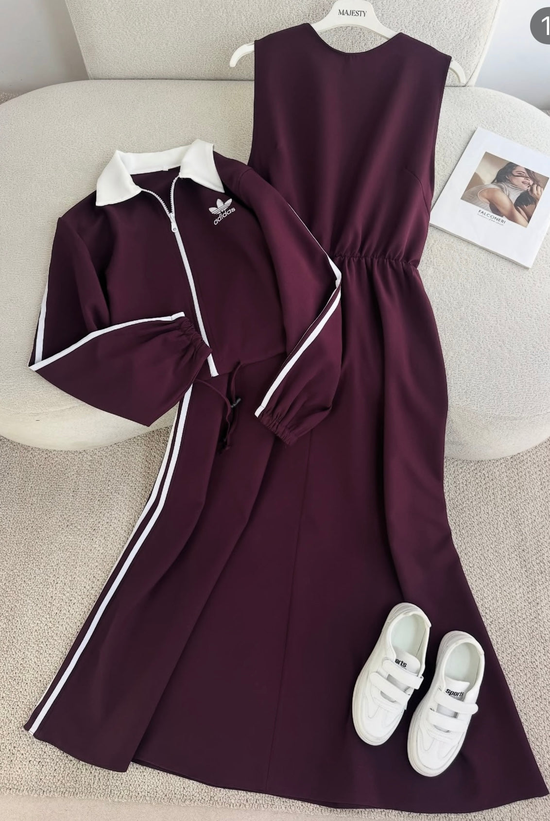 Ensemble Robe + Veste Adidas 3 Bands