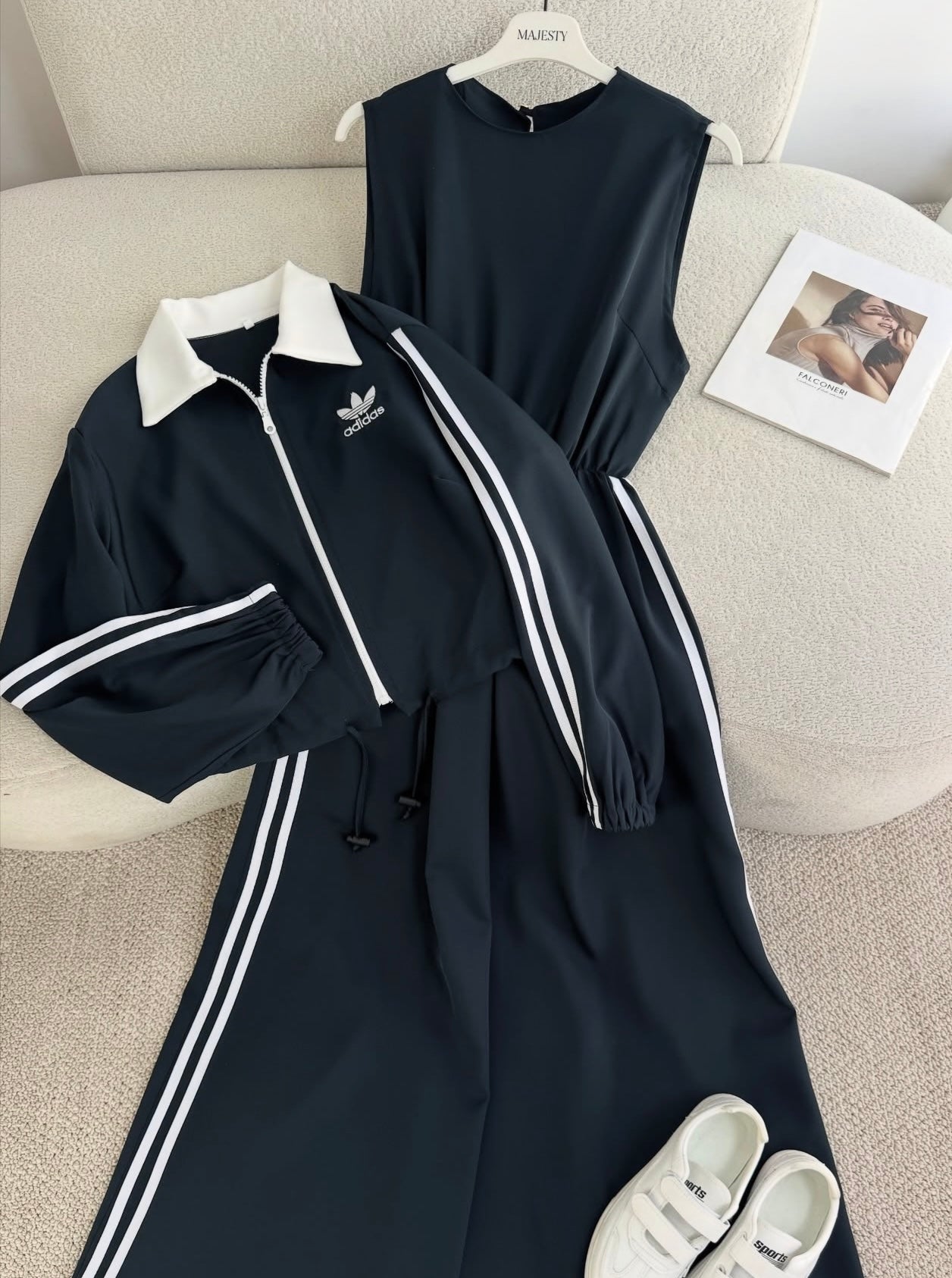 Ensemble Robe + Veste Adidas 3 Bands