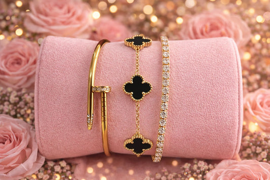 💎 Coffret "Éclat & Trèfle" : Le Trio de Bracelets Irrésistible