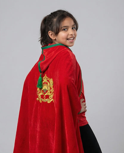 🇲🇦 Capes Enfants : Royale Premium – Édition Maroc Traditionnel Brodée 3 à 14 Ans 🇲🇦