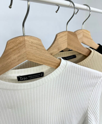 Le Pack Trio Premium : Noir, Blanc & Beige | Pack 3 Pulls Nervurés Femme
