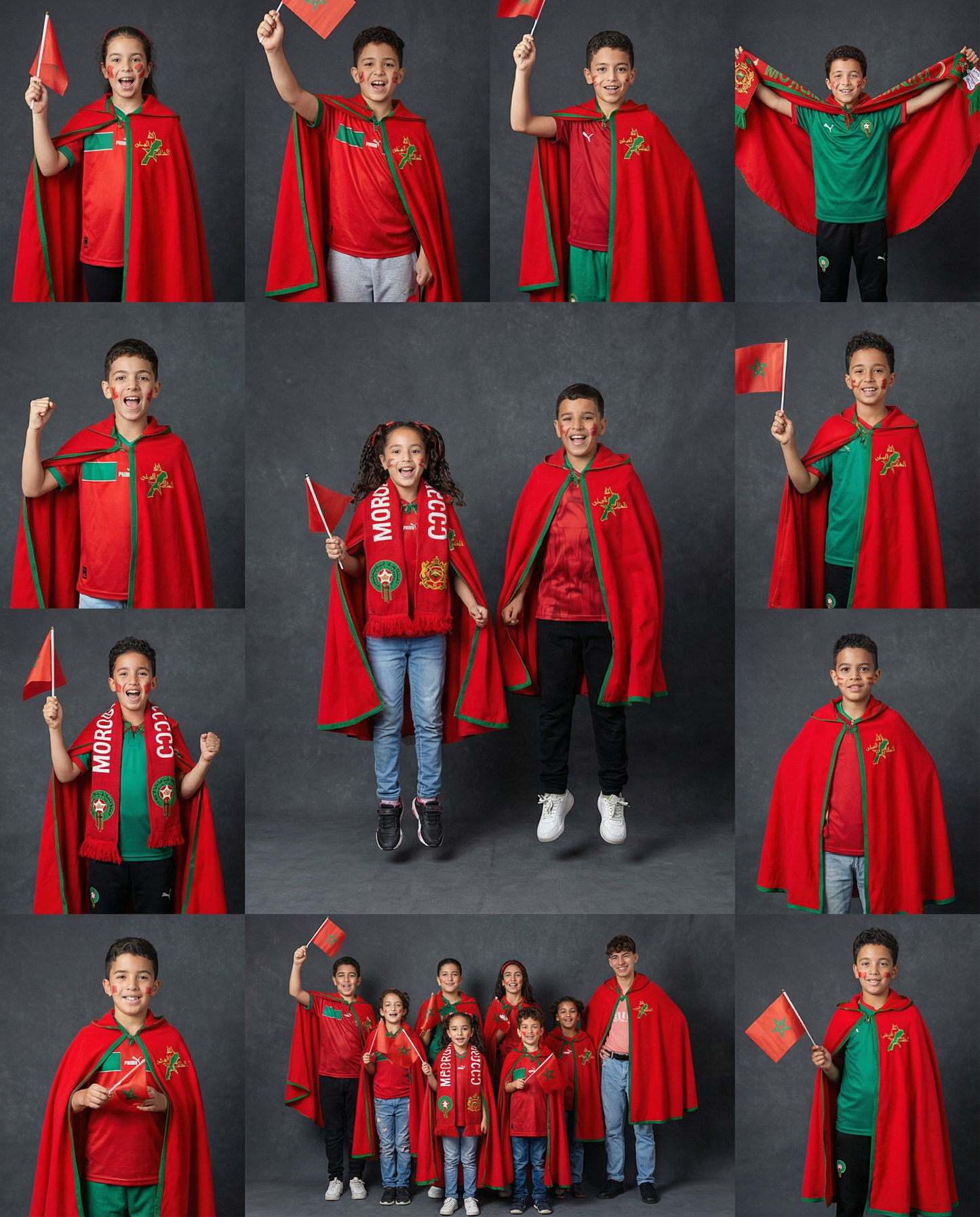 🇲🇦 Capes Enfants : Royale Premium – Édition Maroc Traditionnel Brodée 3 à 14 Ans 🇲🇦