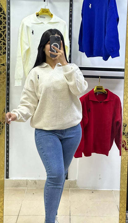 Pull Polo Brodé Premium