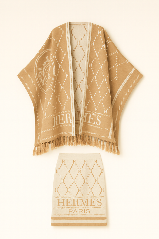 Cape Longue Hiver Motif Hermès