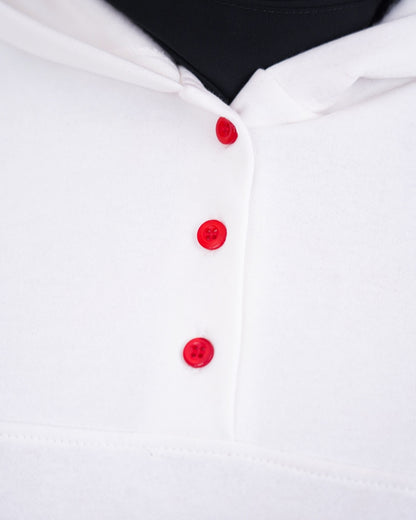 Sweat à Capuche Maroc Unisexe – Blanc & Rouge – Collection Officielle