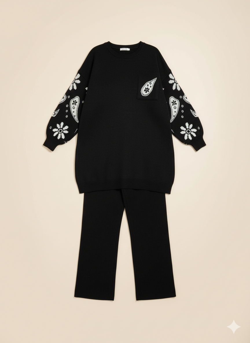 Ensemble Tricot Noir – Confort & Style
