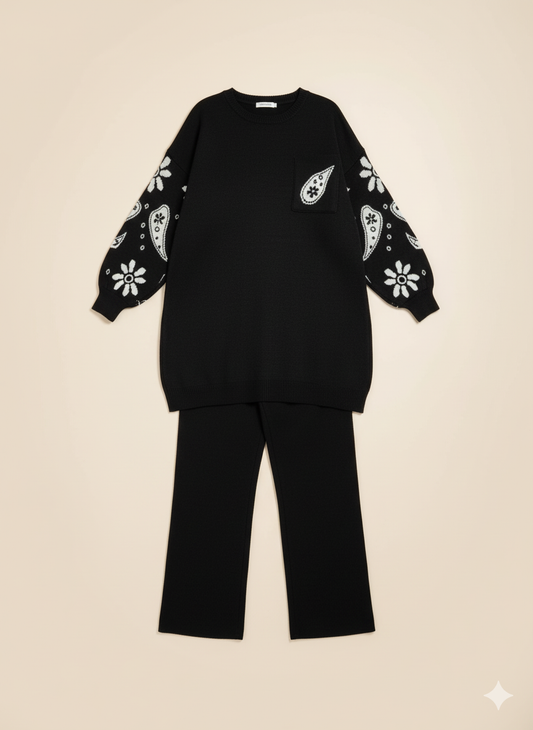Ensemble Tricot Noir – Confort & Style