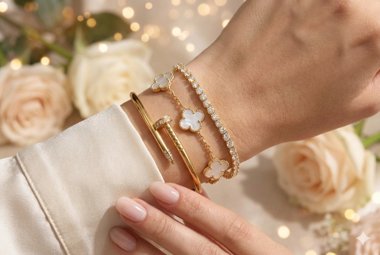 💎 Coffret "Éclat & Trèfle" : Le Trio de Bracelets Irrésistible