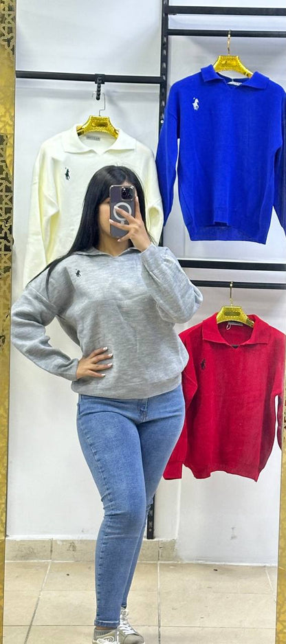 Pull Polo Brodé Premium