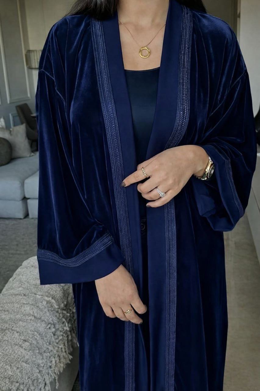 Kimono Femme en Velours Chic - Veste Marocaine avec Sfifa