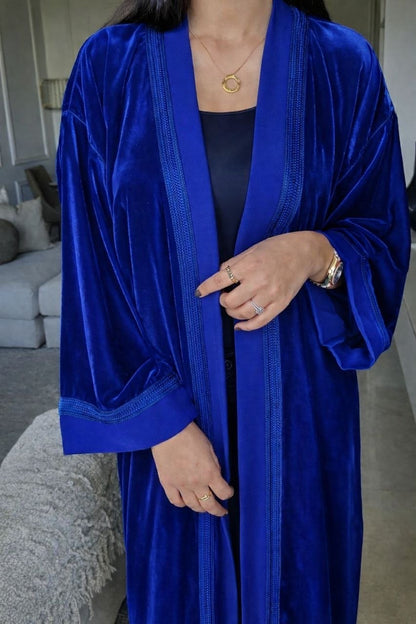 Kimono Femme en Velours Chic - Veste Marocaine avec Sfifa