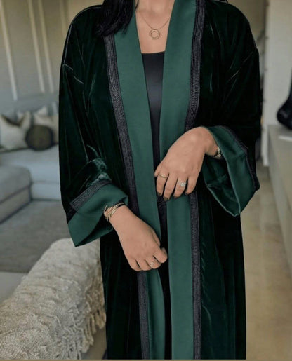 Kimono Femme en Velours Chic - Veste Marocaine avec Sfifa