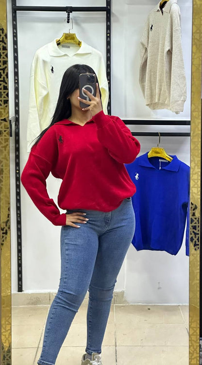 Pull Polo Brodé Premium