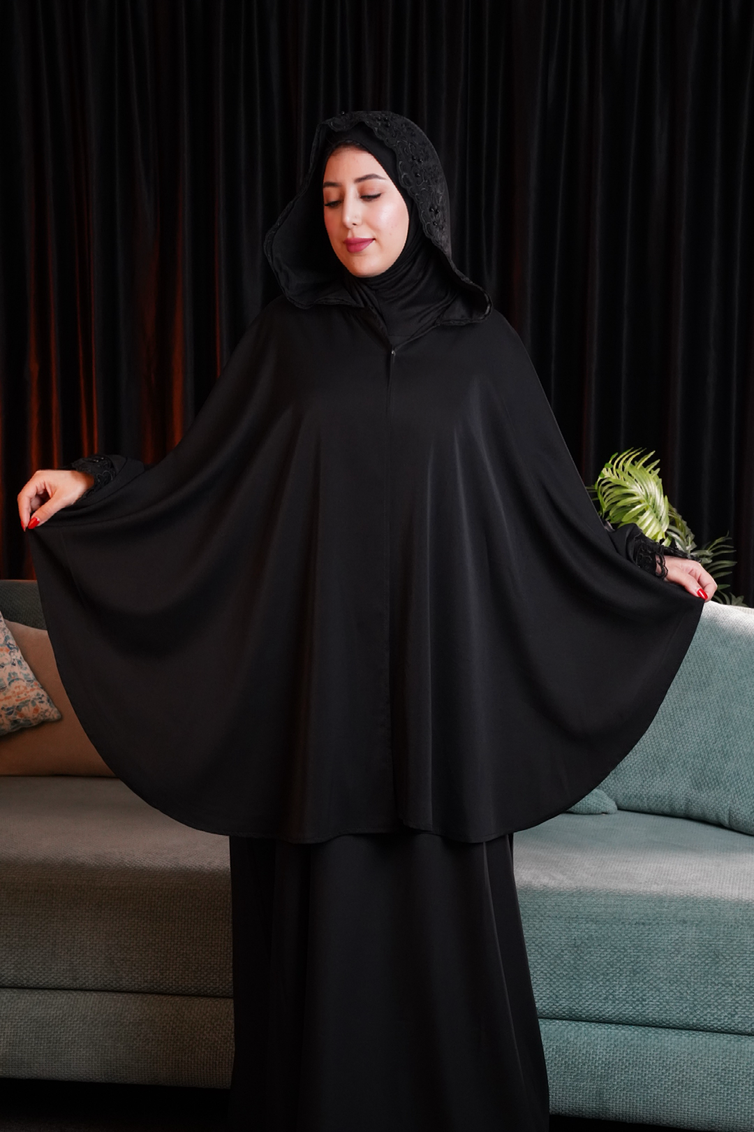 Ensemble Abaya 3 Pièces de Prière et Sortie - Tissu Crêpe de Soie Premium
