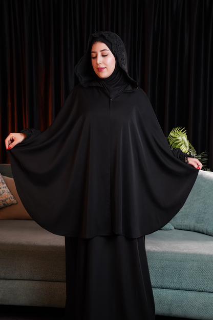 Ensemble Abaya 3 Pièces de Prière et Sortie - Tissu Crêpe de Soie Premium