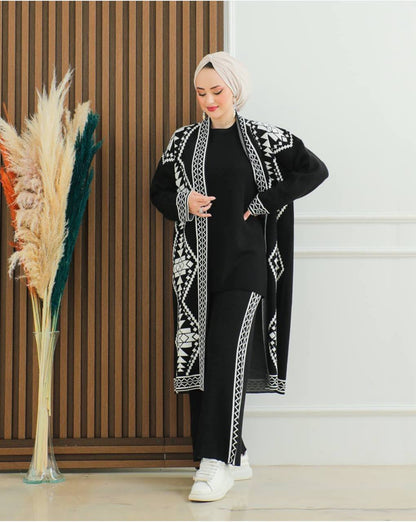 Ensemble 3 Pièces Premium – Style Moderne – Noir Motifs