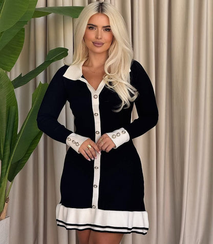 Robe Moderne Avec boutons dorés