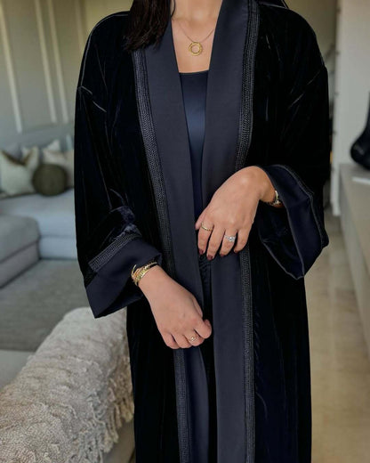 Kimono Femme en Velours Chic - Veste Marocaine avec Sfifa